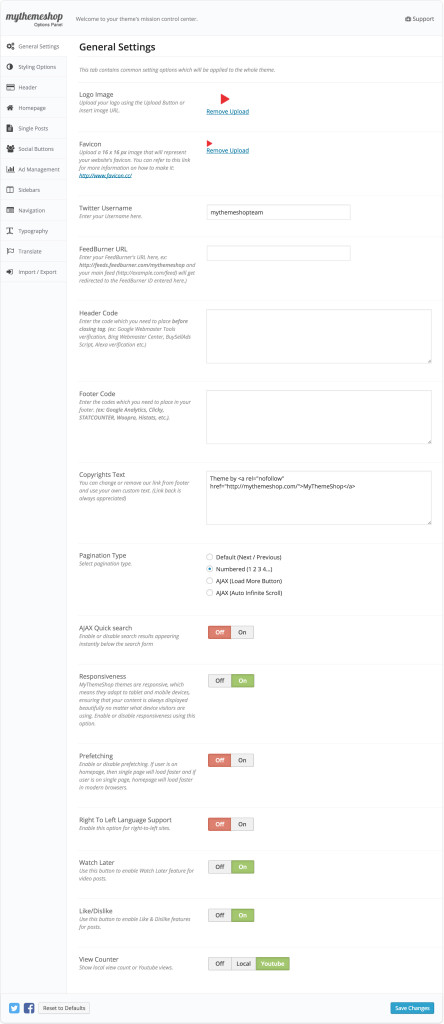 Video General Settings