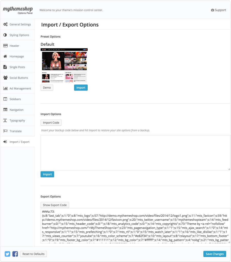 Video Import Settings