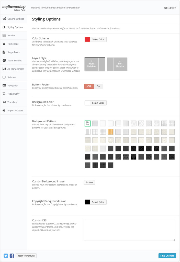 Video Styling Settings